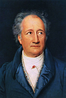 Goethe op een schilderij uit 1828 van Josef Stieler