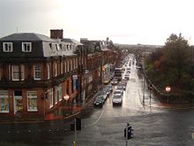 Blick vom Bahnhof Kilmarnock auf die John Finnie Street.