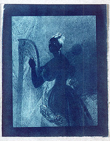 Sir John F.W. Herschel: Dame met een harp, 1842  