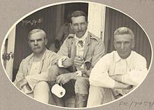 Van links: Minister Josiah Thomas, Sir Walter Barttelot en administrateur John Gilruth in 1912.