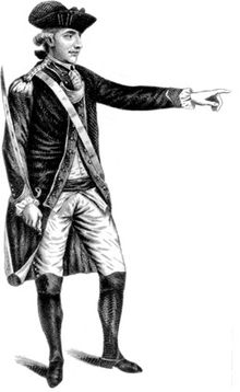 Major John André, szef szpiegowski brytyjskiego generała Henry'ego Clintona, został schwytany i powieszony za rolę w spisku.