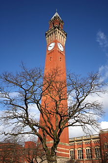 Tour de l'horloge commémorative Chamberlain, Université de Birmingham
