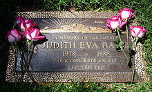 Nagrobnik Judith Barsi je bil postavljen leta 2004