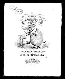 "Τζάμπο, ο βασιλιάς των ελεφάντων!" (Παρτιτούρα, 1883)