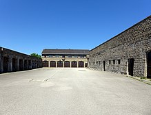 SS crew building and garages, Mauthausen concentration camp (photo June 2014)