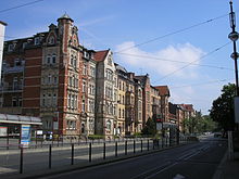 Urban settlement area: Schillerstraße in the south of Erfurt