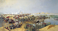 Russische troepen steken Amu Darya over, c. 1873  