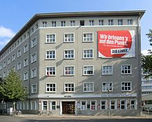 Karl Liebknecht House The house was first owned by the KPD (seat of the Central Committee), later by the SED. Today it is the party headquarters of The Left Party