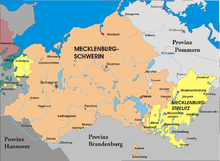Mecklenburg-Schwerin, Mecklenburg-Strelitz and the west of the Prussian province of Pomerania as they existed from 1815 to 1934