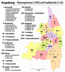 Planning areas and city districts