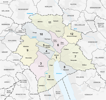 City districts and urban quarters of the city of Zurich
