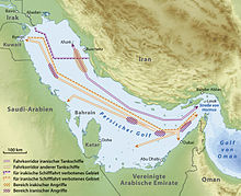 Tanker Routes and Prohibited Zones in the Persian Gulf
