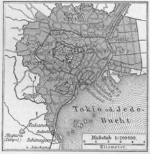 Historical map of Tokyo from 1888