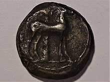 Reverse of the coin, horse in front of palm tree