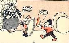 Katzenjammer Kids: Single scene of a comic from 1901 by Rudolph Dirks