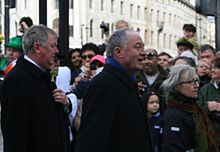Livingstone assiste às celebrações do Dia de São Patrício de 2007 em Londres