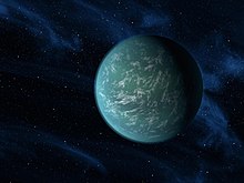 Conceito do artista sobre o Kepler-22b.