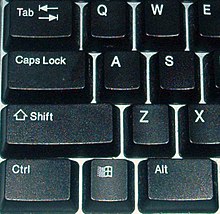 Shift key on an American Windows keyboard