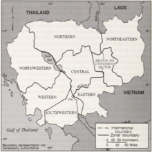 Administrative Zones Democratic Kampuchea (Source: Russell R. Ross (ed.): Cambodia. A Country Study. Federal Research Division 1990)