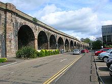 El viaducto ferroviario de Kilmarnock.  
