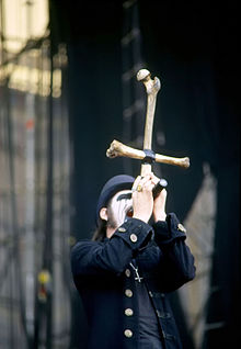 King Diamond from Mercyful Fate with an early form of the Corpsepaint