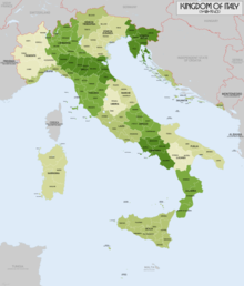 The Kingdom of Italy at the time of its greatest expansion in Europe, 1943