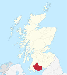 Location of Kirkcudbrightshire in Scotland