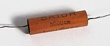 Paper capacitor with the capacity 5000 cm.