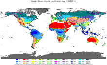 Mapa de clasificación climática mundial de Köppen-Geiger