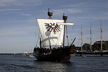 Replica of a Kraweel, a type of Hanseatic ship from the 15th century