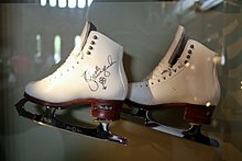 Yamaguchi's figure skates on display at the National Museum of American History.