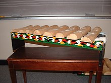Een xylofoon uit de Filippijnen die een "Kulintang a Kayo" wordt genoemd.
