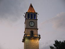 The clock tower is one of the landmarks of the city.