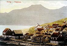 The village of Kvívík around 1900