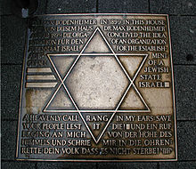 Max Bodenheimer memorial plaque at Richmodstraße 6 on Cologne's Neumarkt square