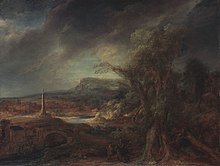 Govaert Flinck: Landscape with an obelisk