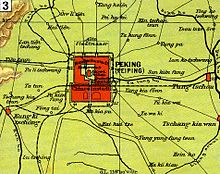 Map of Beijing and its environs (about 1930)