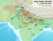 Territorial situation in the late Vedic period 1100-500 BC.