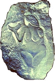 Et frugtbarhedsbillede, der ligner en Venusfigur fra den øvre stenalderstenalder.