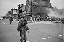 Foto från upploppen i Washington efter mordet på King.