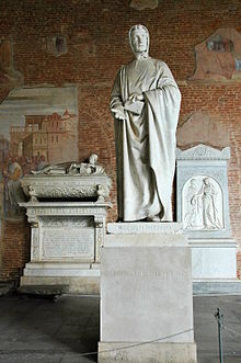 Standbeeld van Fibonacci door Giovanni Paganucci in het Camposanto di Pisa, 1863