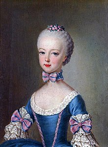 Een foto van Marie "Antoine" Antoinette toen ze zeven jaar oud was door Martin van Meytens.