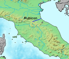 Location of the Rubicon River in Northern Italy