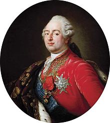 Een portret uit 1786 van Louis XVI.  