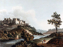 Painting of the castle in October 1812 after landscaping and extensive tree planting, by an unknown artist.