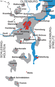 Area of the Free and Hanseatic City of Lübeck until the entry into force of the Greater Hamburg Act 1937 (administration by the City and Land Office)