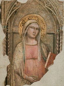 De maagd Maria, moeder van Jezus, door Taddeo Gaddi in de 14e eeuw  