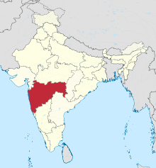 Karte von Maharashtra, Republik Indien