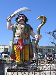 Mahishasura standbeeld, Chamundi Hills, bij Mysore