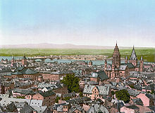 City view of Mainz around 1900